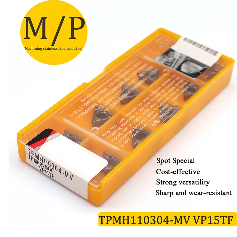 

10 pcs TPMH110304-MV VP15TF CNC Insert TPMH 110304 MV Carbide Inserts Lathe Tools Cutter