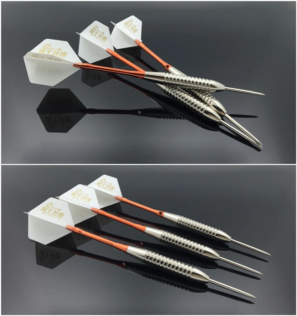 3 шт. розовое золото стальной жесткий дротик с бесплатной коробкой для переноски