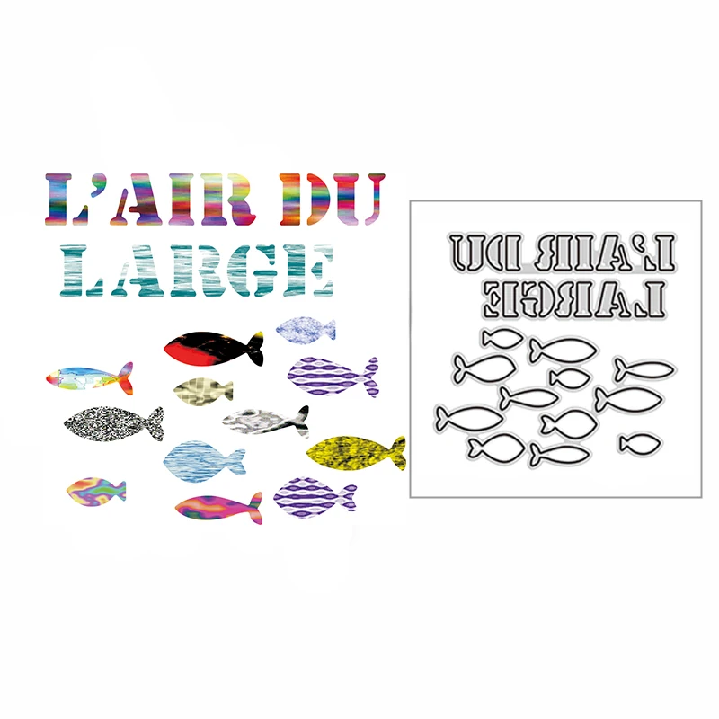 Новинка форма для тиснения в Стиле школы рыб металлические Вырубные штампы 2021