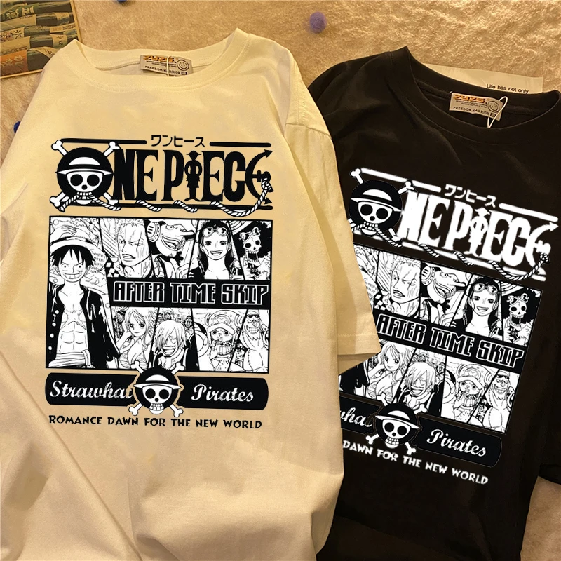 Модная суперкрутая Футболка с принтом Луффи из аниме One Piece коротким рукавом