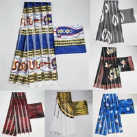 hot sale gahna style satin silk fabric with organza african wax design 6 yards j70821