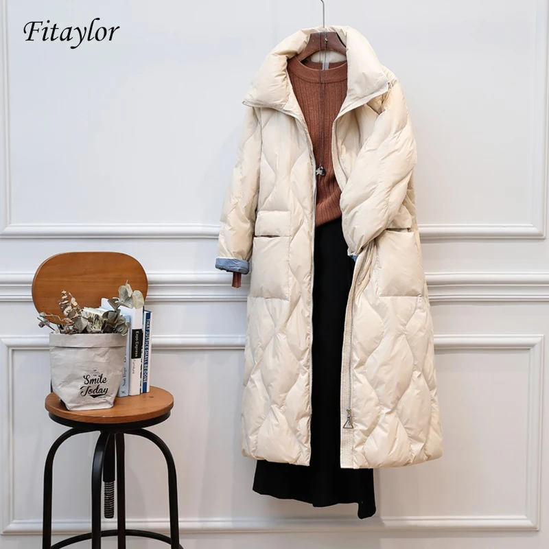 Fitaylor женский пуховик на утином пуху ультра-светильник теплая Повседневная
