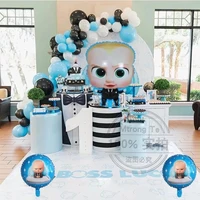 1set cartoon baby boss kids 1 2 3th birthday theme party decorations foil helium balloons arch garland kit air globos background
