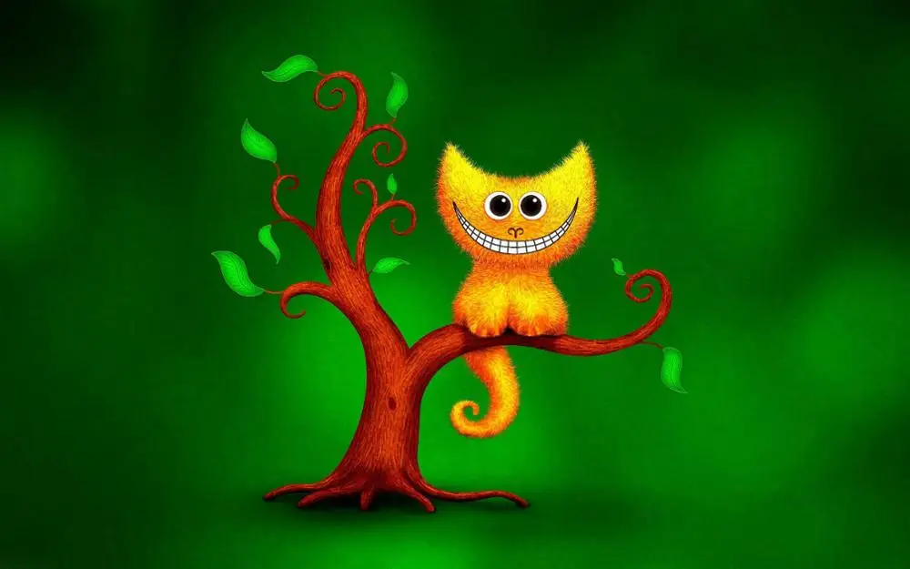 Шелковый постер с изображением кота в дереве 24x36 дюймов | Дом и сад