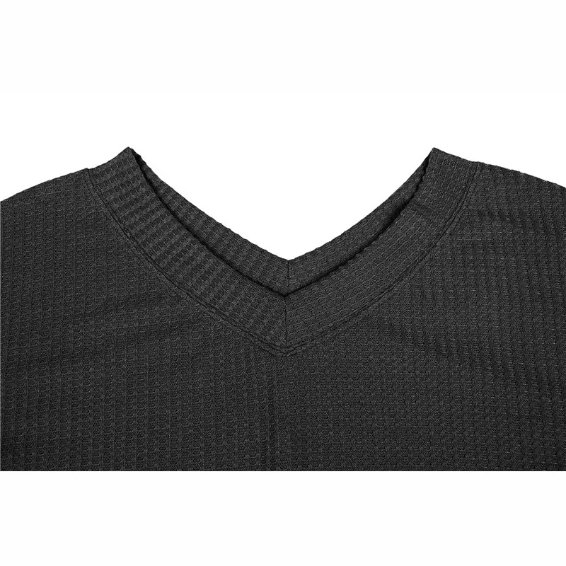 Женский однотонный топ с V-образным вырезом и рукавами-фонариками | Женская