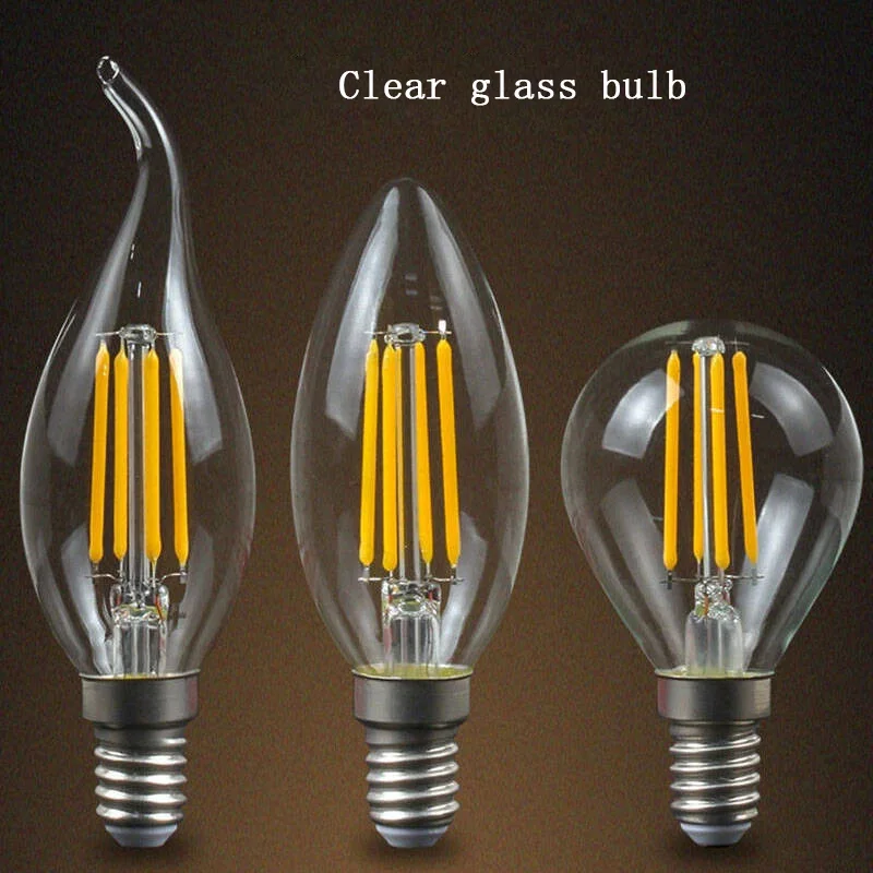 

E27 glass bulb LED bulb E14 small screw mouth household energy-saving super bright crystal chandelier bulb retro bulb 220v