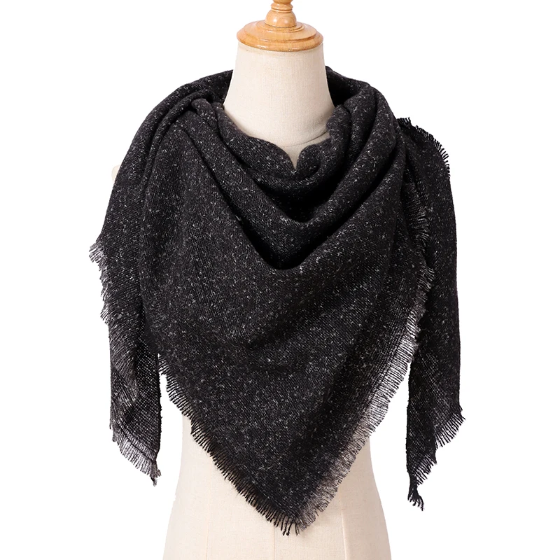 2020 Новый Модный женский трикотажный зимний шарф теплый кашемировый треугольный