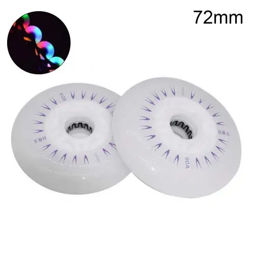 Multi Color 72mm Комплект из 2 предметов, детская одежда на рост 80, 76/72 мм встроенный Инлайн ролики с расположением колес колесики Скорость кататься на коньках светодиодный Раздвижные каток мигающий светильник крутящихся колесиках - Цвет: Multi Color 72mm