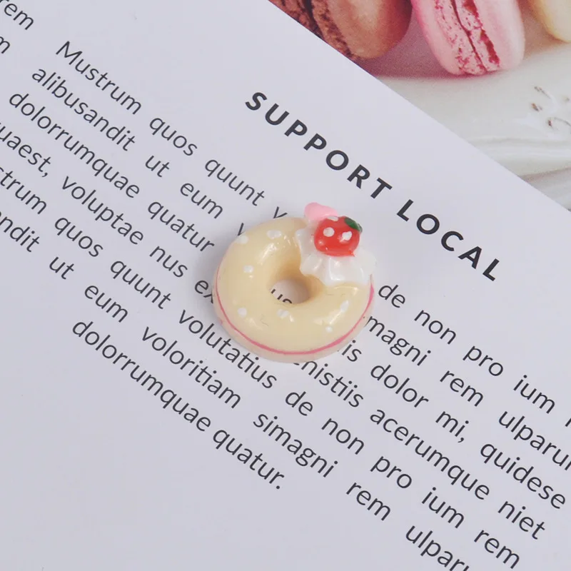 Оптовая продажа полимерных кремов клубничных пончиков Diy аксессуары для