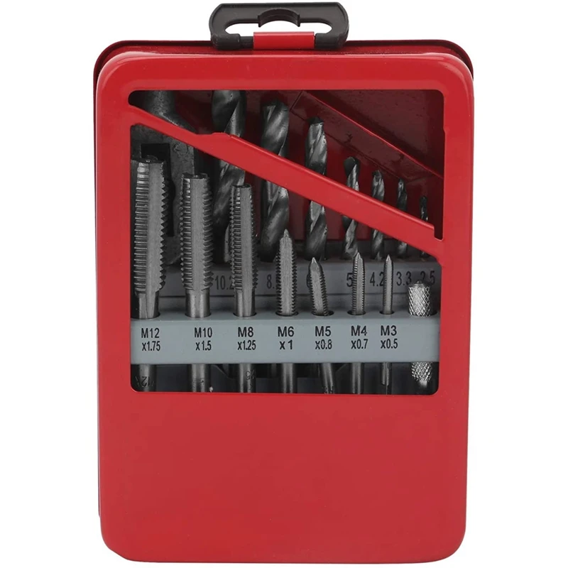 

15 TLG Tap Set HSS Tap Set Incl. Tap Wrench Twist Drill with Carrying Bag