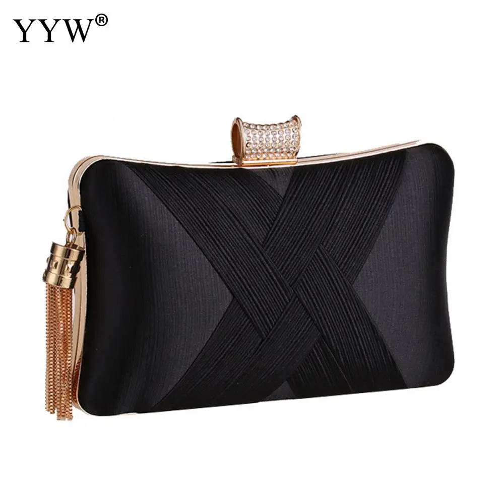 Зеленый женская сумка с элегантной кисточкой Шелковый Вечеринка клатч сумочка