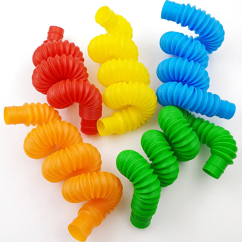 

5Pcs Mini Pop Tubes Sensory Toy for Adult Fidget Stress Relieve Toys Kid Autism Anti Stress Plastic Bellows Children Squeeze Toy