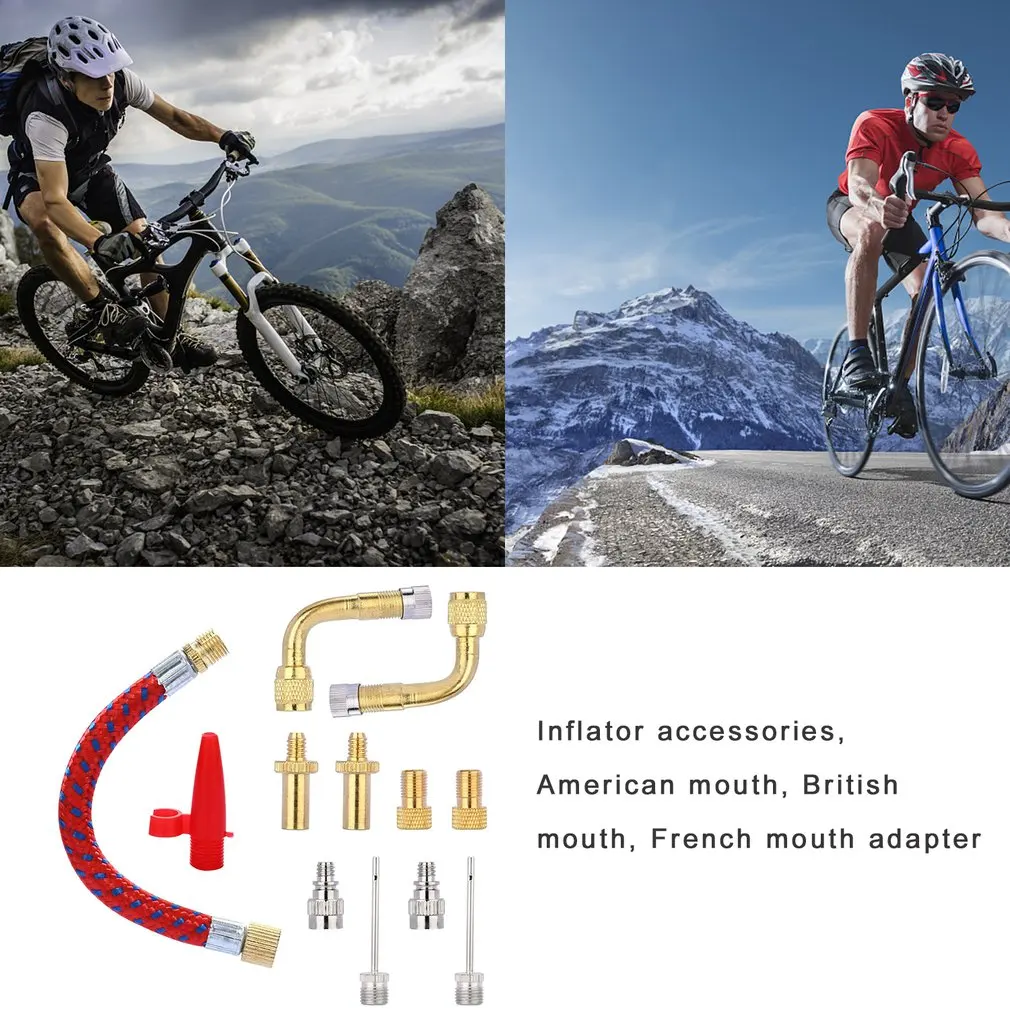 

Bicycle Pump Valve Adapter Bicycle Valve Connector Bicycle Transformer Adapter Pump Connection SV AV DV Needle Balloon