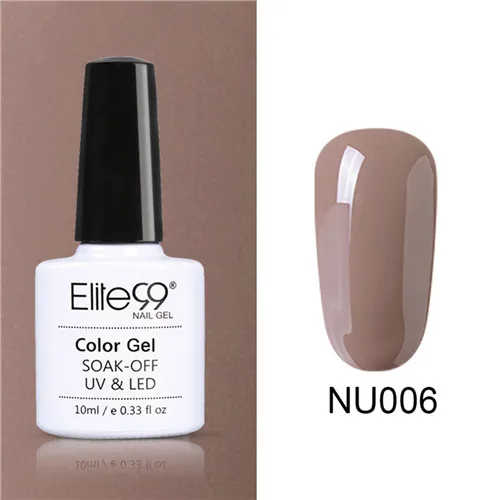 NU006 Elite99 Гель-лак Набор UV Vernis Полупостоянный праймер верхнее покрытие 10 мл телесный гель лак для ногтей, маникюр гель лак PolishesNails - Цвет: NU006