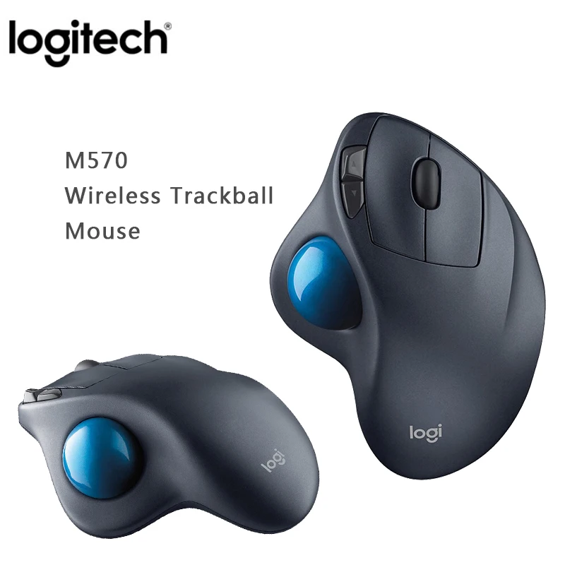 

Беспроводная игровая мышь Logitech M570, 2,4 ГГц, 100% оригинальная эргономичная Вертикальная профессиональная лазерная мышь для рисования для Win10/8/7
