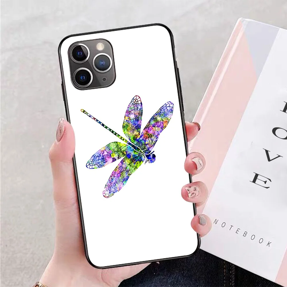 

For iPhone Dragonfly Soft TPU Border Apple iPhone Case