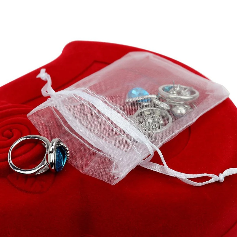 100 штук белая прозрачная коробка для конфет мешочек ювелирных изделий подарочные