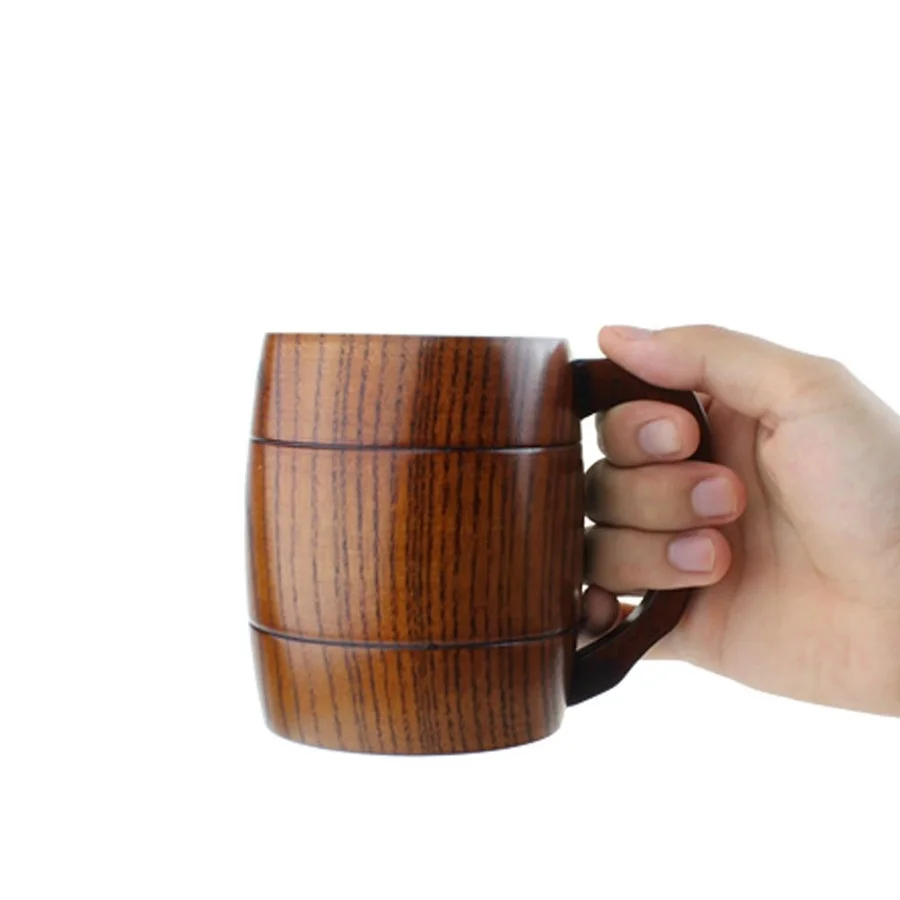 Деревянная кружка 400 мл из дуба для пива молока кофе воды стеклянный кухонный