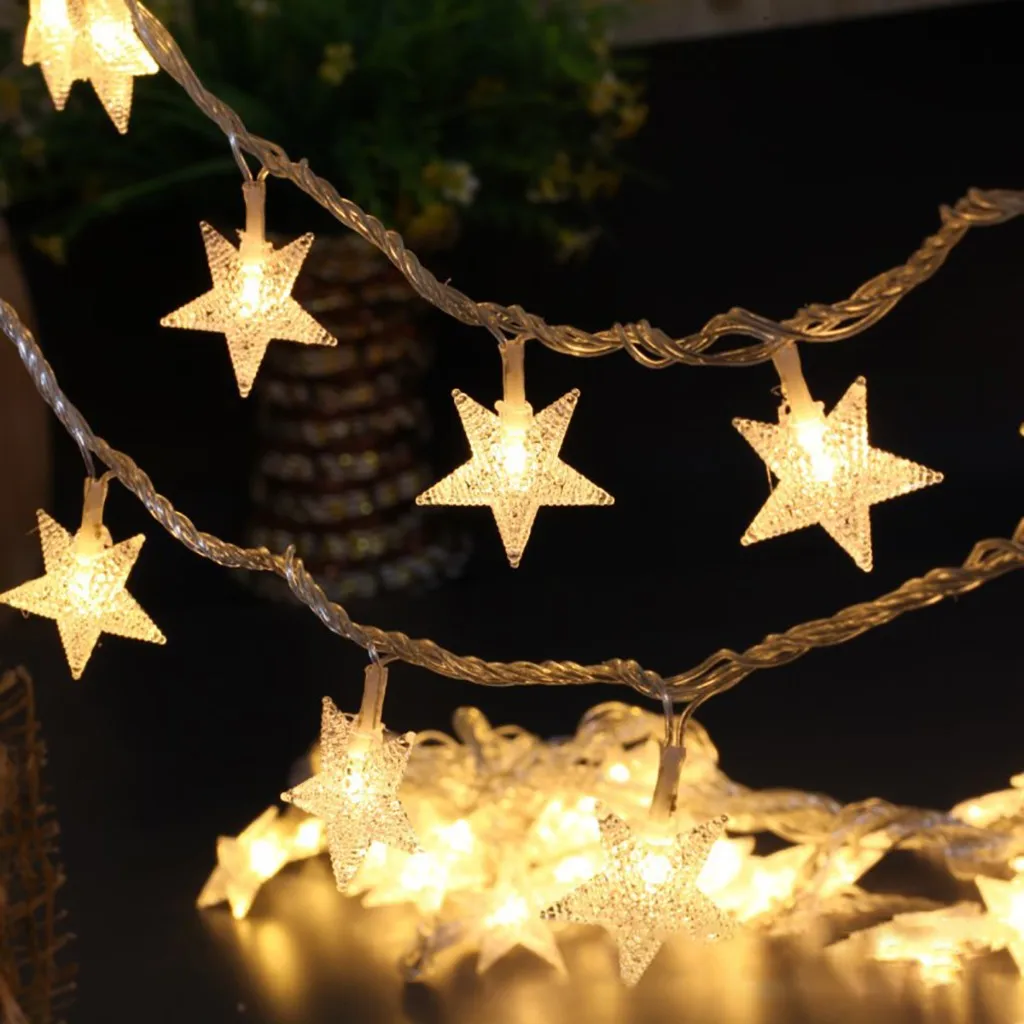 5M 40LED пятиконечная звезда светильник строка Свадебные для рождественской