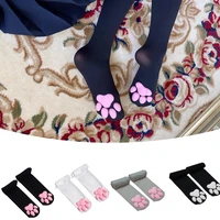 new cat paw socks for women girls kawaii 3d cat claw toe beanies cute gift lolita pawpads cosplay cat paw pad thigh high socks
