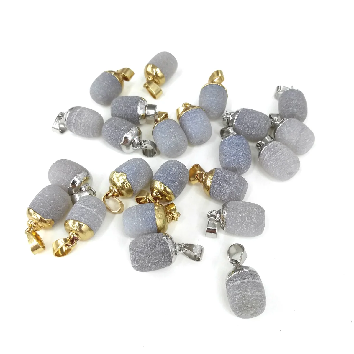 Indefinite Frosted Agates Pendant Necklace Reiki Healing Natural Stone Amulet DIY Jewelry Gift Size 11x24mm | Украшения и