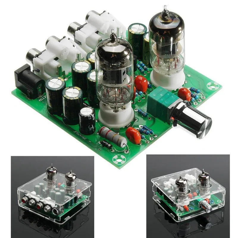 AC 12V 6J1 Valve Pre-Amp Tube Preamplifier Board Headphone Amplifier Buffer Case | Электроника