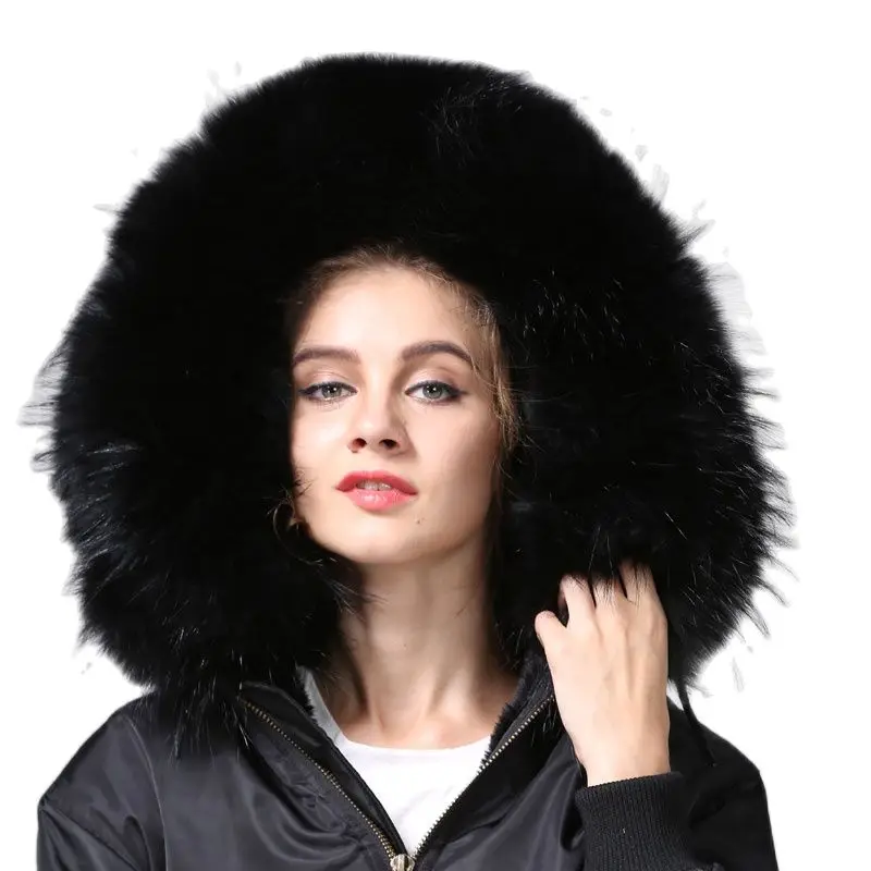 Black Bomber Jacket With Faux Fur Lined Raccoon Hoodies Mrs Flight Short | Женская одежда