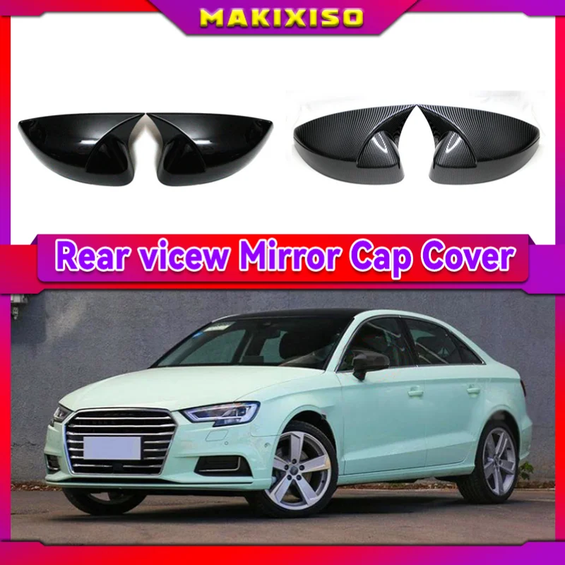 

For Audi A3 S3 8V RS3 2013 2014 2015 2016 2017 2018 2019 RearView Mirror Case Cover Carbon fiber pattern or Black Cover