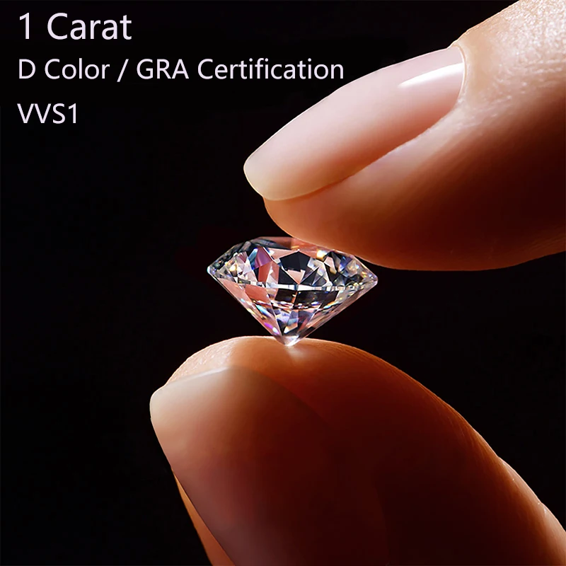 

Moissanite 1 Carat D Color Round Brilliant Cut Moissanite Stone Beads 6.5mm VVS1 Excellent Cut Grade Test Positive Lab Diamond
