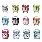 Мини-будильник, электронные круглые настольные часы с цифрами, 12 цветов, двойной домашний кварцевое украшение, цифровые аксессуары, V9X8