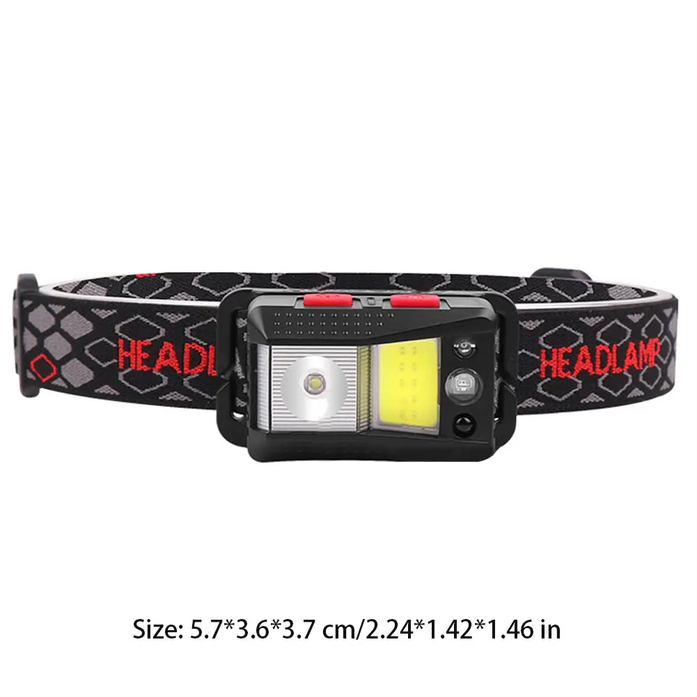 

Portable LED Headlamp XPG+COB USBRechargeable Headlight Built-In Battery Waterproof Head Torch Fishing Camping Hunting Head Lamp