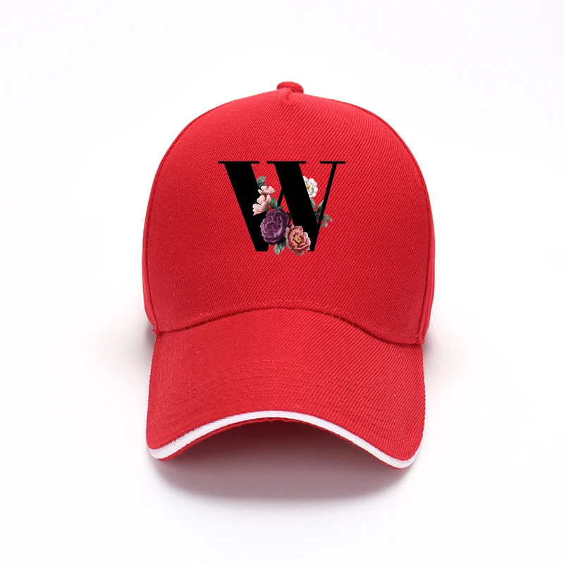Спортивная бейсболка с 26 буквами для улицы черная цветочным рисунком шрифтов