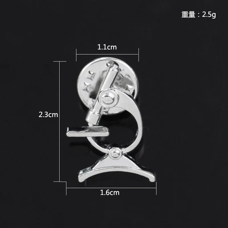 

ZXMJ Microscope Brooch Pins Gold colour Mini instrument Science Chemistry pin Zinc alloy for Doctors Student Medical Jewelry new