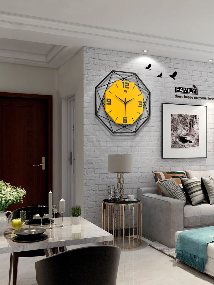 

Nordic Wall Clock Living Room Home Fashion Personalized Punch-Free Simple Modern Clock