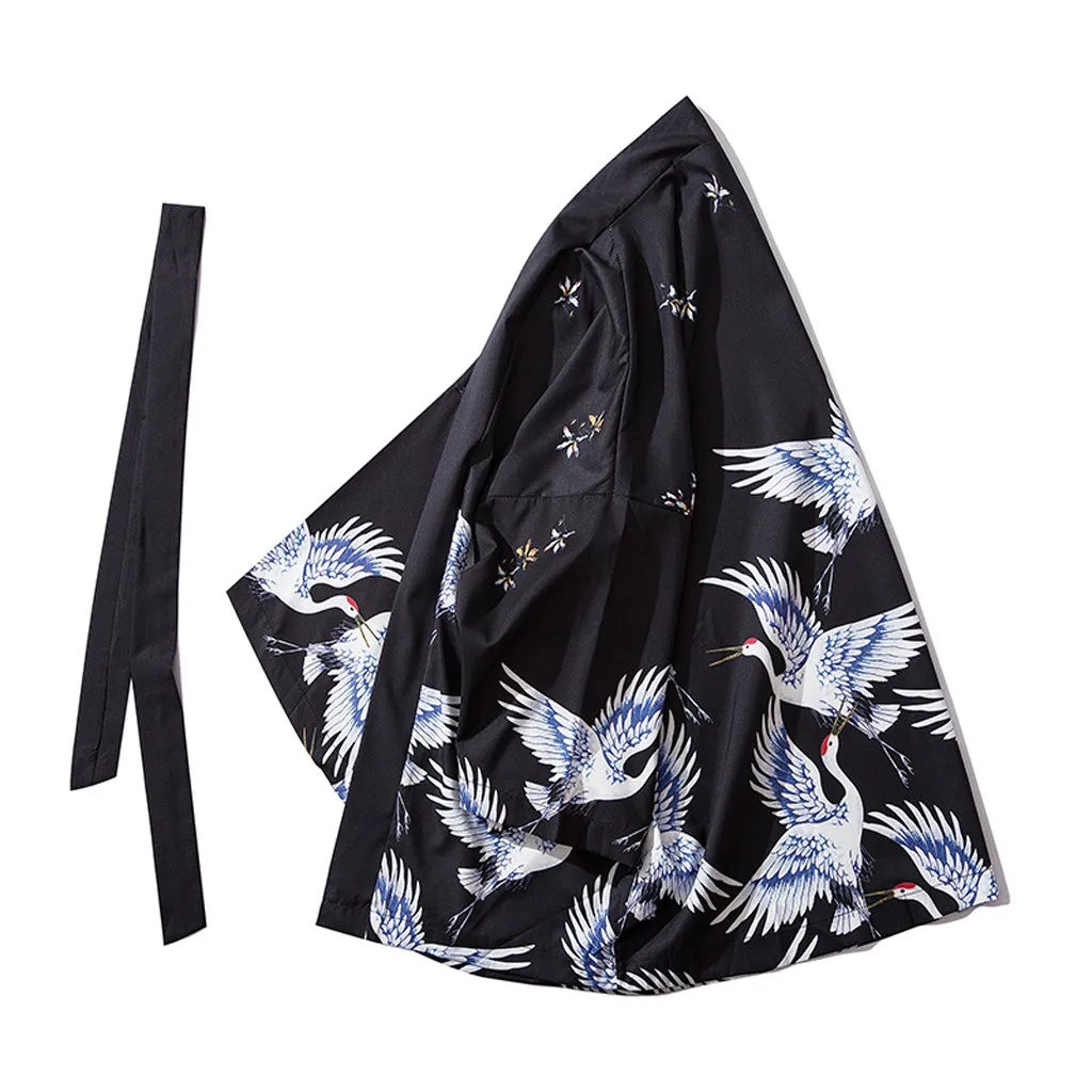 Кимоно Feitong мужское летнее с рукавами три четверти тонкая пляжная одежда топ