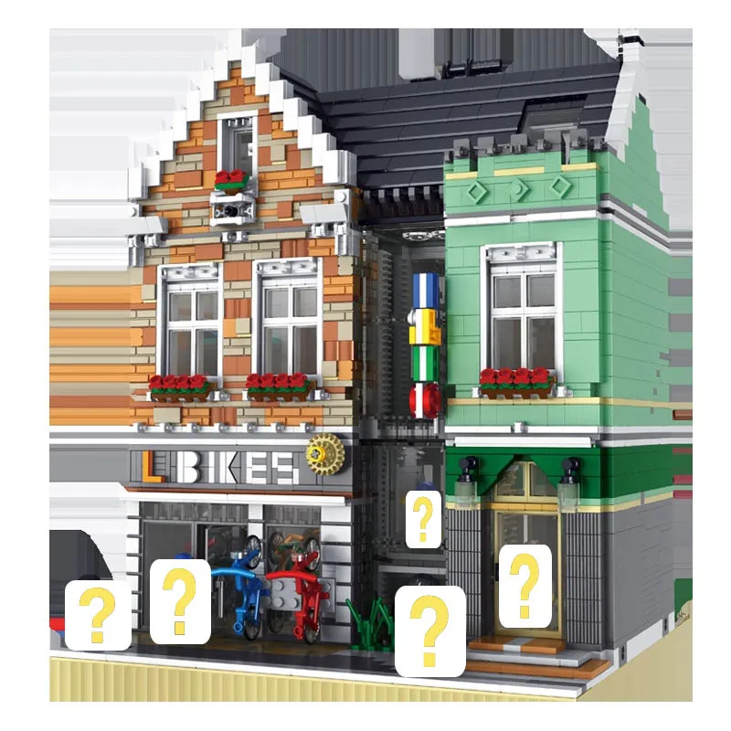 Строительные блоки Senbao для города улица серии View коммерческий велосипед магазин