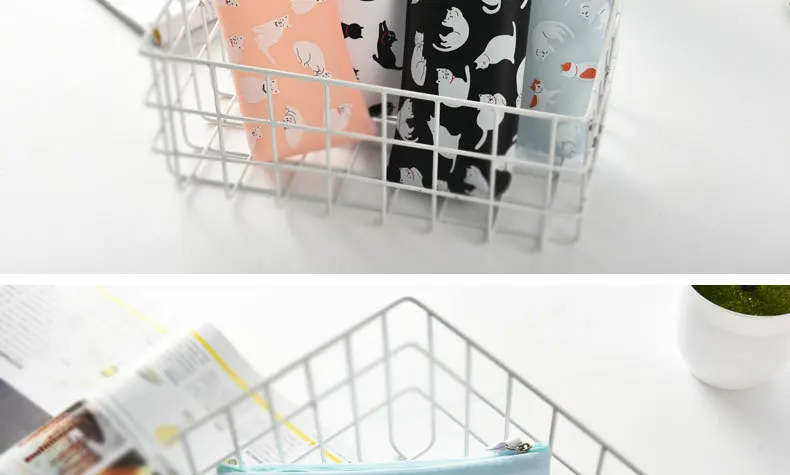Силиконовый чехол для карандашей с милым котом Kawaii Girl PencilsBags прочный большой емкости школьные принадлежности канцелярские принадлежности для хранения ручек