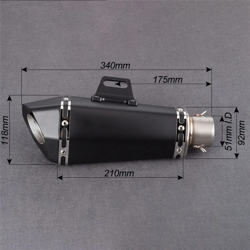 

Moto 51mm Motorcycle exhaust pipe mufflersmall hexagon exhaust with DB killer for Z900 MT09 KTM390 CBR1000 R6 FZ8 R25