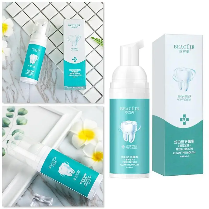 

2020 New Cleaning Mousse Remove Plaque Stains Oral Dental breath Toothpaste Tool Teeth Bright Odor New Hot 60g Fresh Care Q6C3