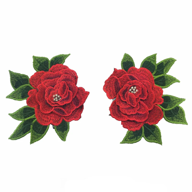 

Rose Flowers Polyester Embroidery Patches on Cloth T Shirt Press Sew On Transfers Patches for Women Dress Coat Tops 14*12cm, 1PC