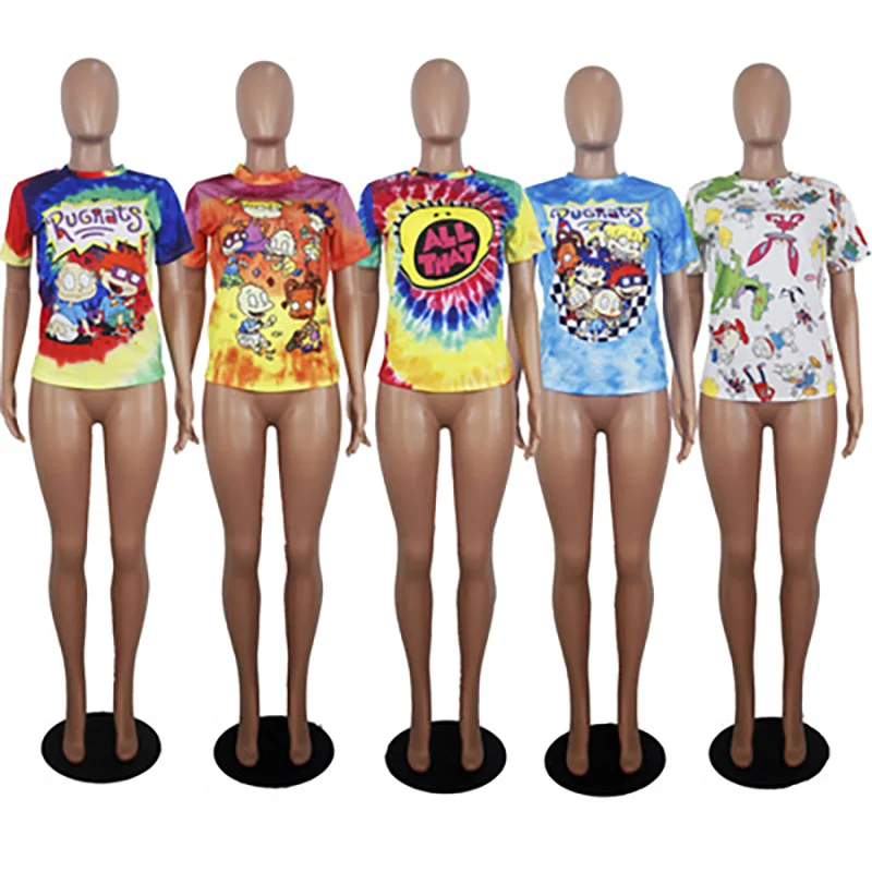 

Повседневная модная футболка с коротким рукавом с рисунком позиционирования