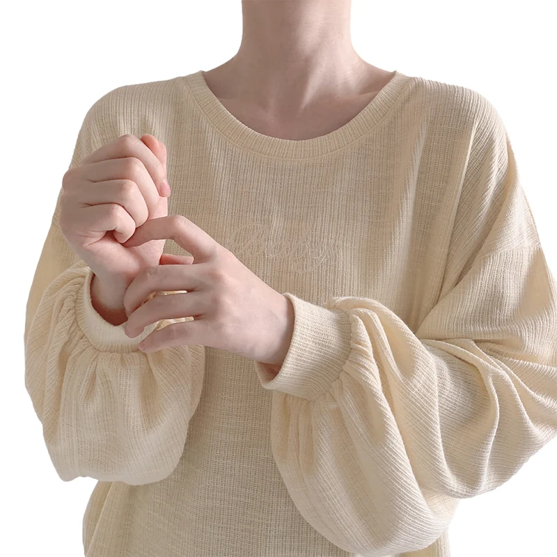 Осенняя футболка с вышивкой и надписью женские пуловеры футболки оверсайз