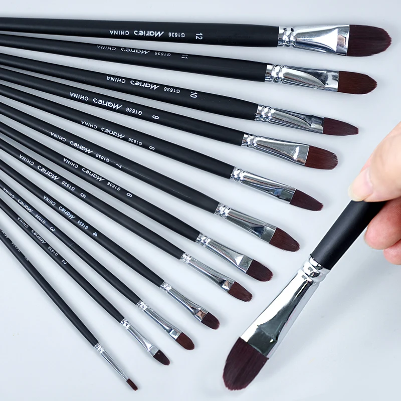 Набор кистей для рисования Marie's кисти акварели и гуаши из нейлона|Кисти