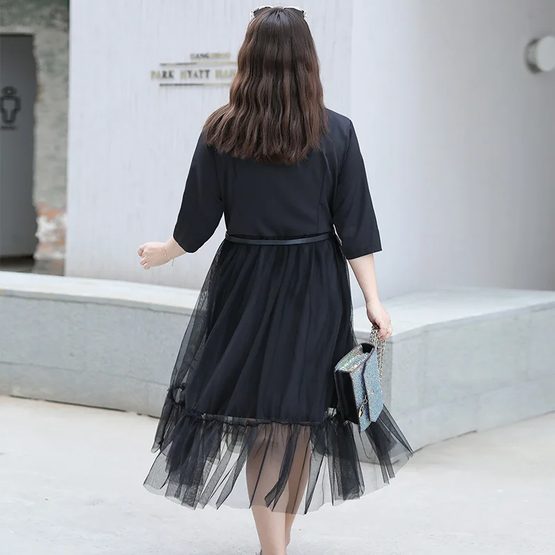 Новинка 2019 корейский стиль большой размер женский костюм воротник кружевное