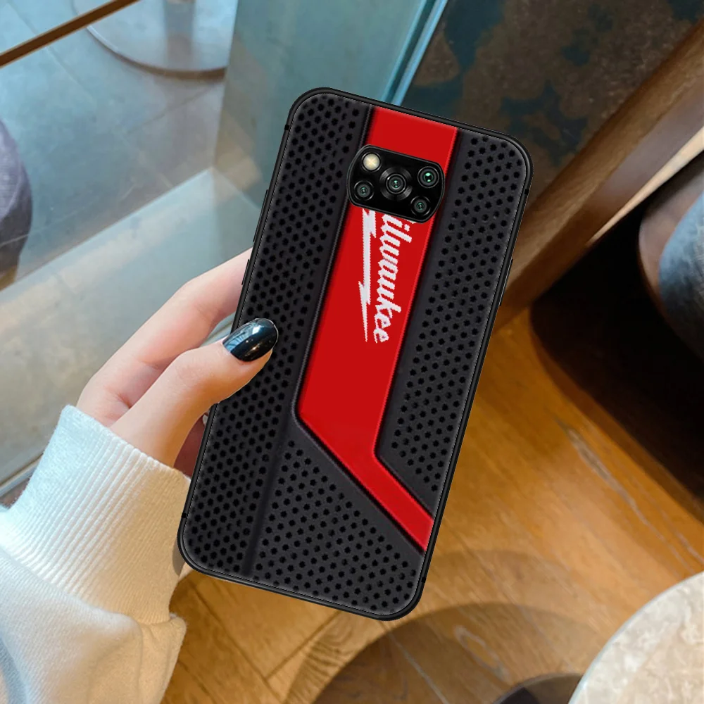 

Milwaukees Toolbox Brand Phone Case For Xiaomi Mi 8 9 Note 10 A2 A3 9T 10T 11 Poco x3 Lite Pro Ultra black Waterproof 3D Cover