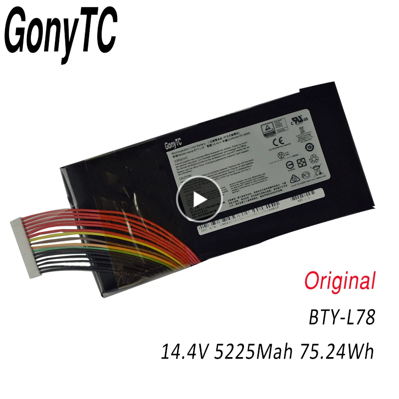 Аккумулятор GONYTC для ноутбука MSI GT62 GT62VR GT80 GT80S GT73 GT83 GT73VR GT83VR 6RE 026CN 2QE 035CN 14 4 В 5225