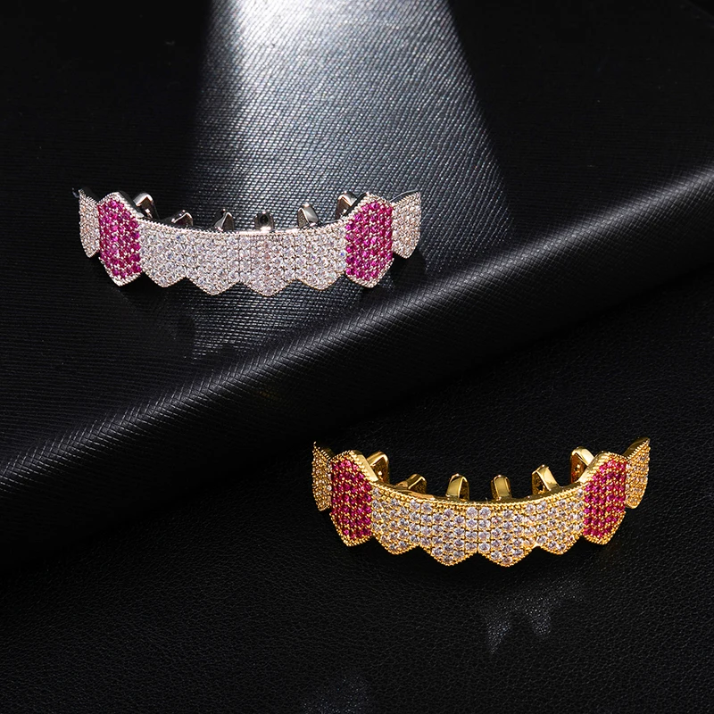 Iced Out микро проложить Полный CZ зубы Grillz дно очарование грили для мужчин женщин