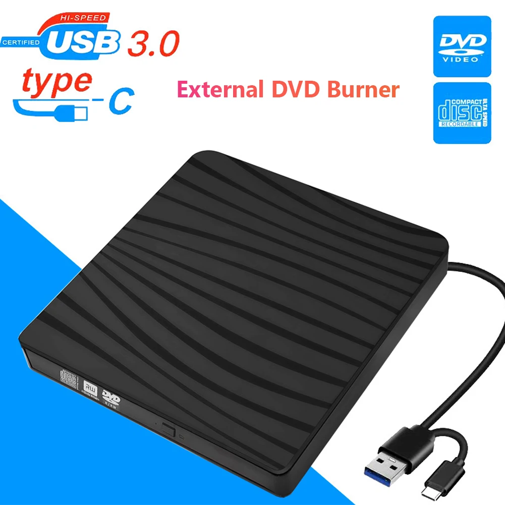 

Портативный USB 3,0 тонкий внешний DVD RW CD записывающий привод, устройство для чтения дисков без привода, проигрыватель, оптические приводы для ...