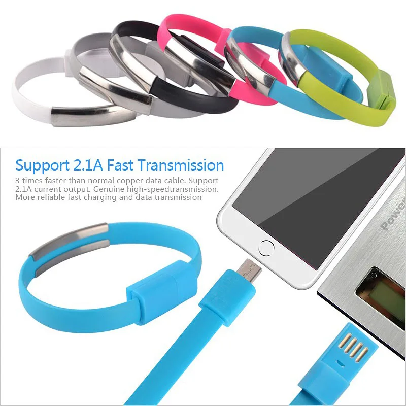 USB Cable for iPhone XS 6S 7 Plus X For Samsung S6 S7 xiaomi Wristband Bracelet Micro Wire Sync Data Charger Cord | Мобильные