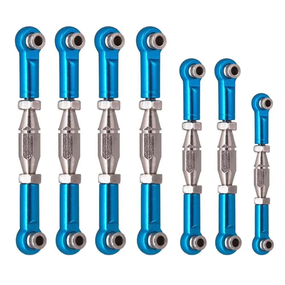 

7pcs 1:14 144001 Link Front Upper Suspension Arm Adjustable Linkage Steering Tie Rod Kit For WLtoys Remote Control Car Parts